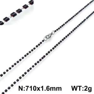 Stainless Steel Stone & Crystal Necklace - KN107767-Z
