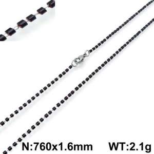 Stainless Steel Stone & Crystal Necklace - KN107768-Z