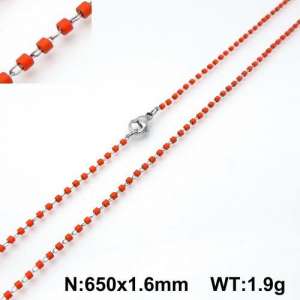 Stainless Steel Stone & Crystal Necklace - KN107773-Z