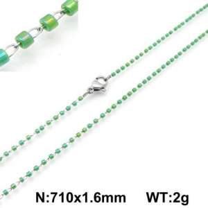 Stainless Steel Stone & Crystal Necklace - KN107788-Z