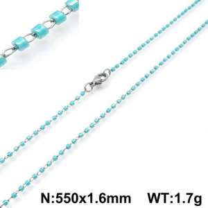Stainless Steel Stone & Crystal Necklace - KN107792-Z