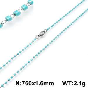 Stainless Steel Stone & Crystal Necklace - KN107796-Z