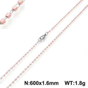 Stainless Steel Stone & Crystal Necklace - KN107800-Z