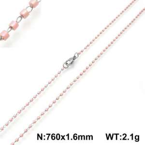 Stainless Steel Stone & Crystal Necklace - KN107803-Z
