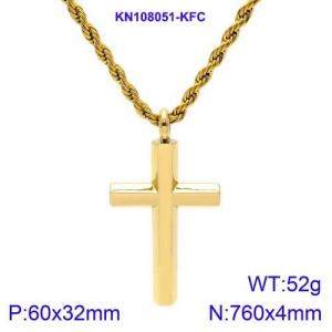 SS Gold-Plating Necklace - KN108051-KFC
