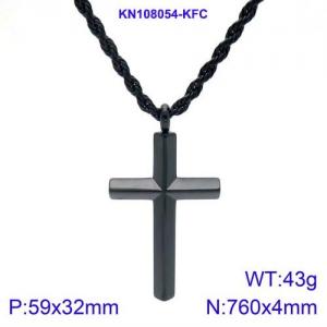 Stainless Steel Black-plating Necklace - KN108054-KFC