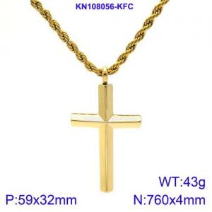 SS Gold-Plating Necklace - KN108056-KFC
