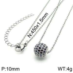 Stainless Steel Stone Necklace - KN108144-Z