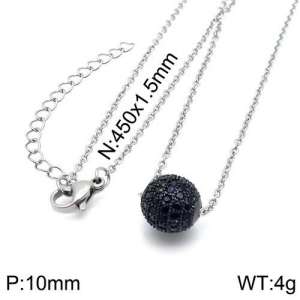 Stainless Steel Stone Necklace - KN108145-Z