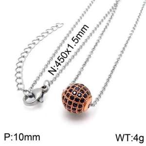 Stainless Steel Stone Necklace - KN108146-Z