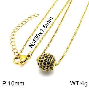 Stainless Steel Stone Necklace - KN108147-Z