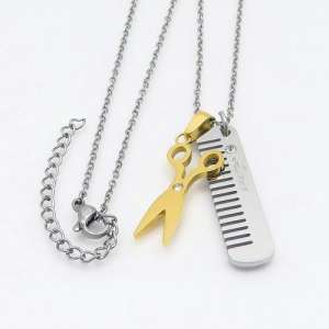 SS Gold-Plating Necklace - KN108930-JE