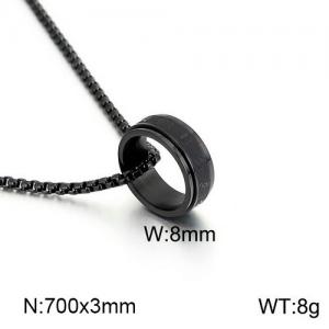 Stainless Steel Black-plating Necklace - KN109042-K