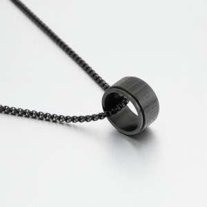 Stainless Steel Black-plating Necklace - KN109050-K