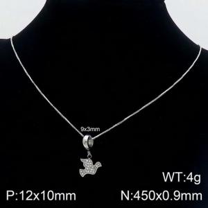 Stainless Steel Stone & Crystal Necklace - KN109207-ZC