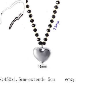 Stainless Steel Stone & Crystal Necklace - KN109603-Z