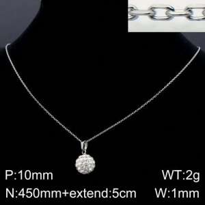 Stainless Steel Stone Necklace - KN109641-Z