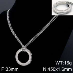 Stainless Steel Stone Necklace - KN109671-Z