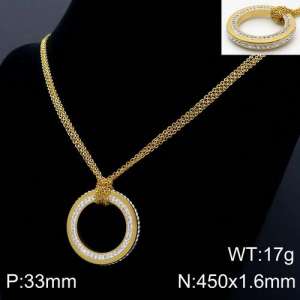 Stainless Steel Stone Necklace - KN109672-Z