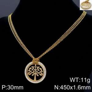 Stainless Steel Stone Necklace - KN109673-Z