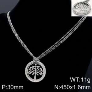 Stainless Steel Stone Necklace - KN109674-Z