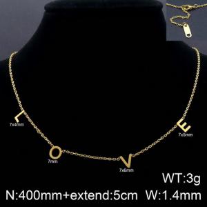 SS Gold-Plating Necklace - KN109677-GC