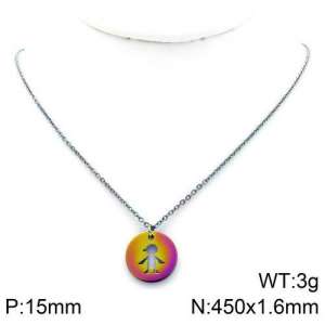 Colorful Plating Necklace - KN110182-Z