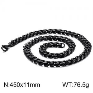 Stainless Steel Black-plating Necklace - KN110254-Z