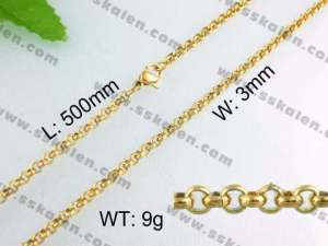 SS Gold-Plating Necklace - KN11056-ZC