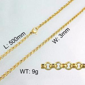 SS Gold-Plating Necklace - KN11056-ZC