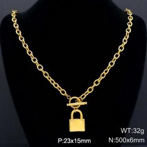 SS Gold-Plating Necklace - KN110773-Z