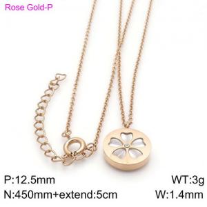 SS Rose Gold-Plating Necklace - KN110948-GC