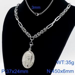 Stainless Steel Necklace - KN110986-Z