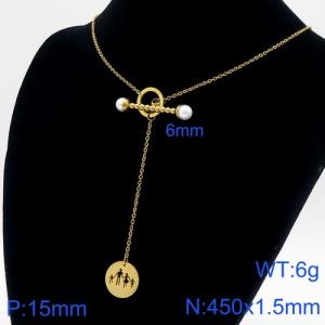 SS Gold-Plating Necklace - KN111013-Z