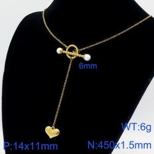 SS Gold-Plating Necklace - KN111015-Z