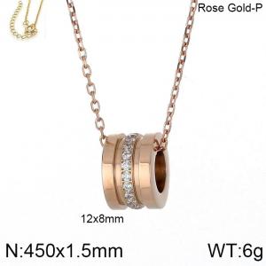 Stainless Steel Stone Necklace - KN111223-GC