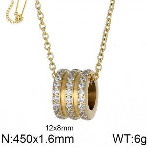 Stainless Steel Stone Necklace - KN111235-GC
