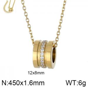 Stainless Steel Stone Necklace - KN111241-GC