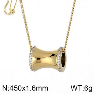 Stainless Steel Stone Necklace - KN111250-GC