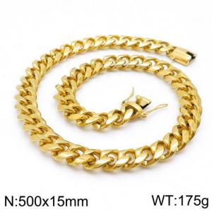 SS Gold-Plating Necklace - KN111407-Z