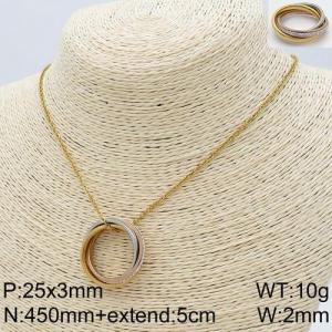 SS Gold-Plating Necklace - KN111422-Z