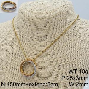 SS Gold-Plating Necklace - KN111424-Z