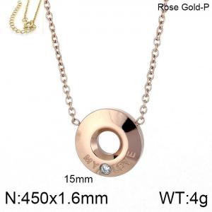 Stainless Steel Stone Necklace - KN111535-GC