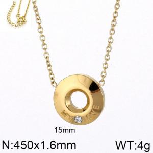 Stainless Steel Stone Necklace - KN111536-GC