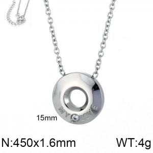 Stainless Steel Stone Necklace - KN111537-GC