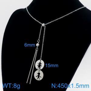 450x1.5mm simple and fashionable Stainless Steel Necklace with Pendant for Women - KN111604-Z
