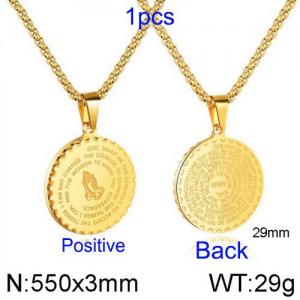SS Gold-Plating Necklace - KN111693-WGTY