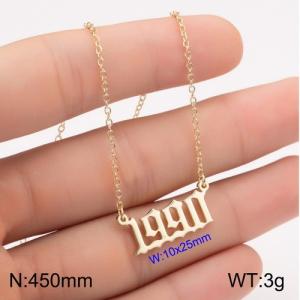 SS Gold-Plating Necklace - KN111762-WGNF