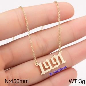 SS Gold-Plating Necklace - KN111764-WGNF
