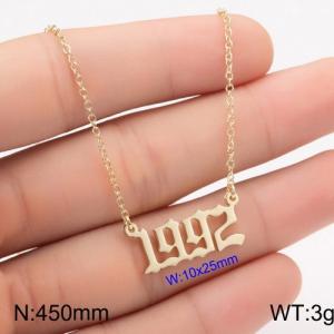 SS Gold-Plating Necklace - KN111766-WGNF